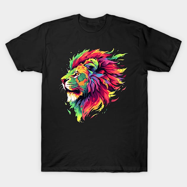 colorful lion T-Shirt by dorapeterx